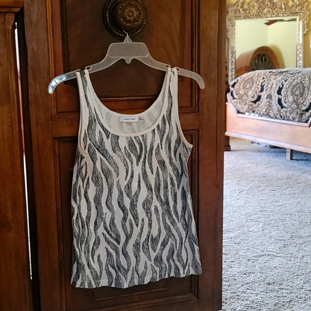 Calvin Klein tank w/clear sequence detail